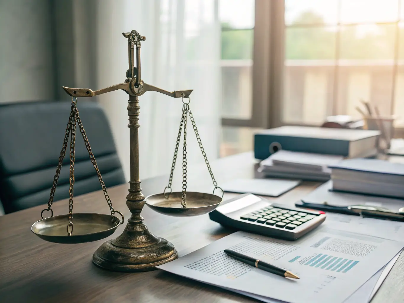 An image depicting a balanced scale, with business tasks on one side and personal time on the other, representing improved work-life balance through optimized operations.